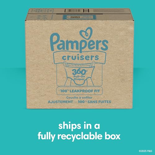 Pampers Diapers - Cruisers 360 - Size 5, 128 Count, Babyproof up to 100% Leakproof Pull-On Diaper