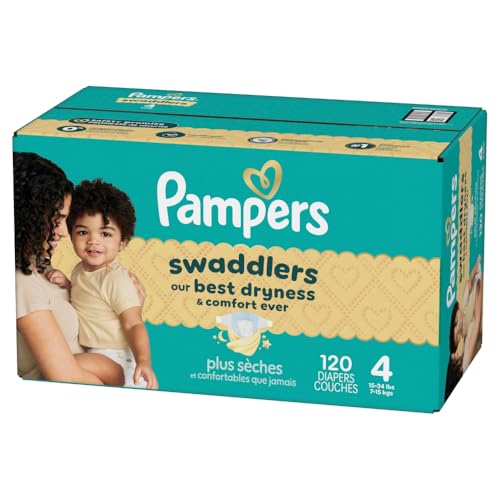 Pampers Swaddlers Diapers, Size 5 (20-37 lbs), 132 Count, Absorbent, Keeps Baby Dry and Comfortable, Skin Safe Disposable Baby Diaper (Packaging May Vary)
