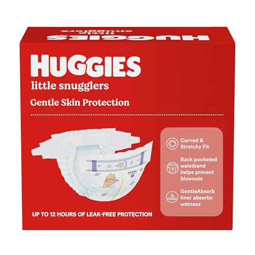 Huggies Size 1 Diapers, Little Snugglers Diapers, Size 1 (8-14 lbs), 198 Count (6 Packs of 33), Packaging May Vary