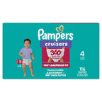 Pampers Diapers - Cruisers 360 - Size 5, 128 Count, Babyproof up to 100% Leakproof Pull-On Diaper