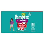 Pampers Diapers - Cruisers 360 - Size 5, 128 Count, Babyproof up to 100% Leakproof Pull-On Diaper