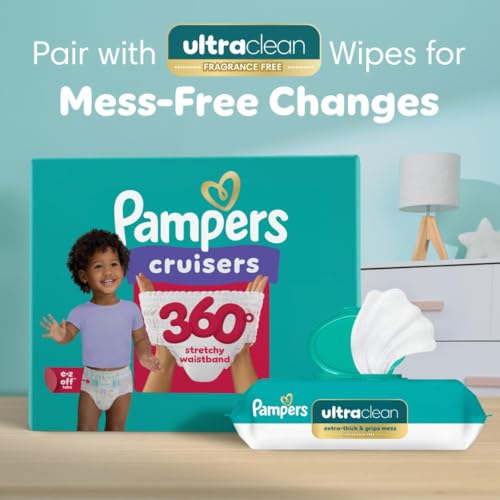 Pampers Diapers - Cruisers 360 - Size 5, 128 Count, Babyproof up to 100% Leakproof Pull-On Diaper