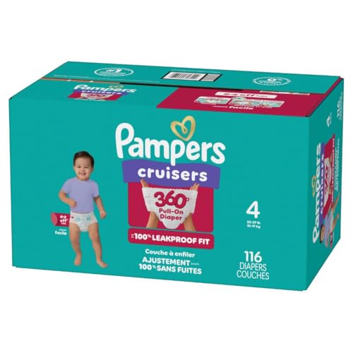 Pampers Diapers - Cruisers 360 - Size 5, 128 Count, Babyproof up to 100% Leakproof Pull-On Diaper