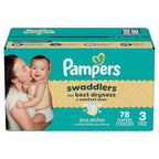 Pampers Swaddlers Diapers, Size 5 (20-37 lbs), 132 Count, Absorbent, Keeps Baby Dry and Comfortable, Skin Safe Disposable Baby Diaper (Packaging May Vary)