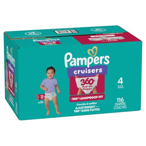 Pampers Diapers - Cruisers 360 - Size 5, 128 Count, Babyproof up to 100% Leakproof Pull-On Diaper