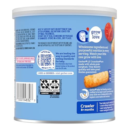 Gerber Snacks for Baby Lil Crunchies, Garden Tomato, 1.48 Ounce (Pack of 6)