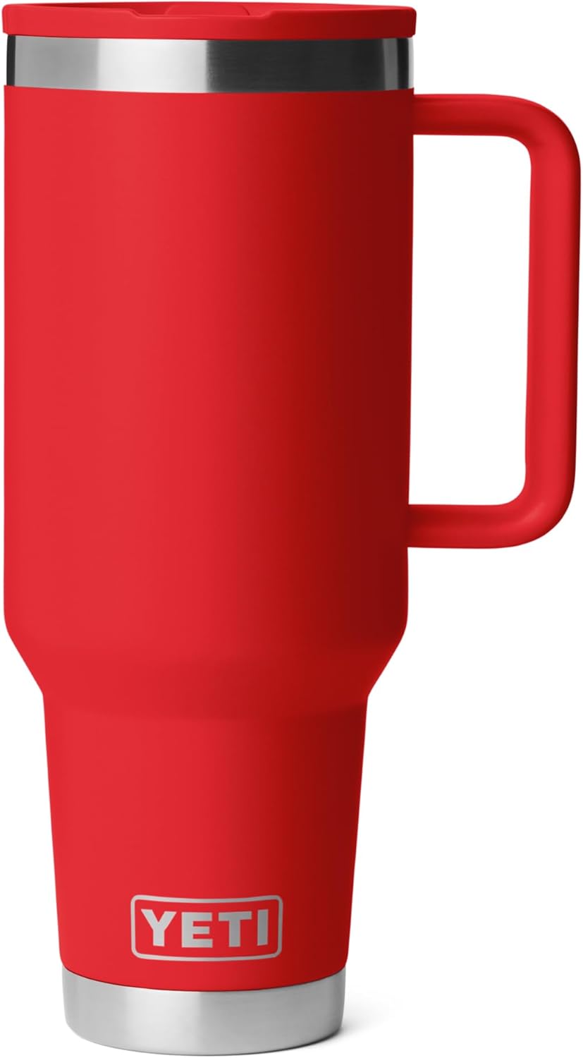YETI Rambler 40 oz Travel Mug with Flip Straw Lid – Stainless Steel, Vacuum Insulated, Leakproof, Cup Holder Friendly