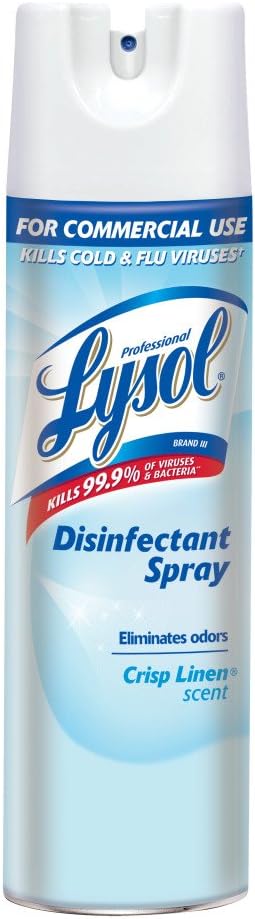 Lysol Disinfectant Spray, Sanitizing and Antibacterial Spray, For Disinfecting and Deodorizing, Crisp Linen, 12.5 Fl Oz (Pack of 2)