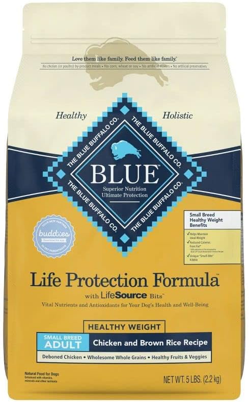 Blue Buffalo Life Protection Formula Healthy Weight Natural Small Breed Dry Dog Food, Supports an Ideal Weight, Made with Natural Ingredients, Chicken & Brown Rice Recipe, 15-lb Bag