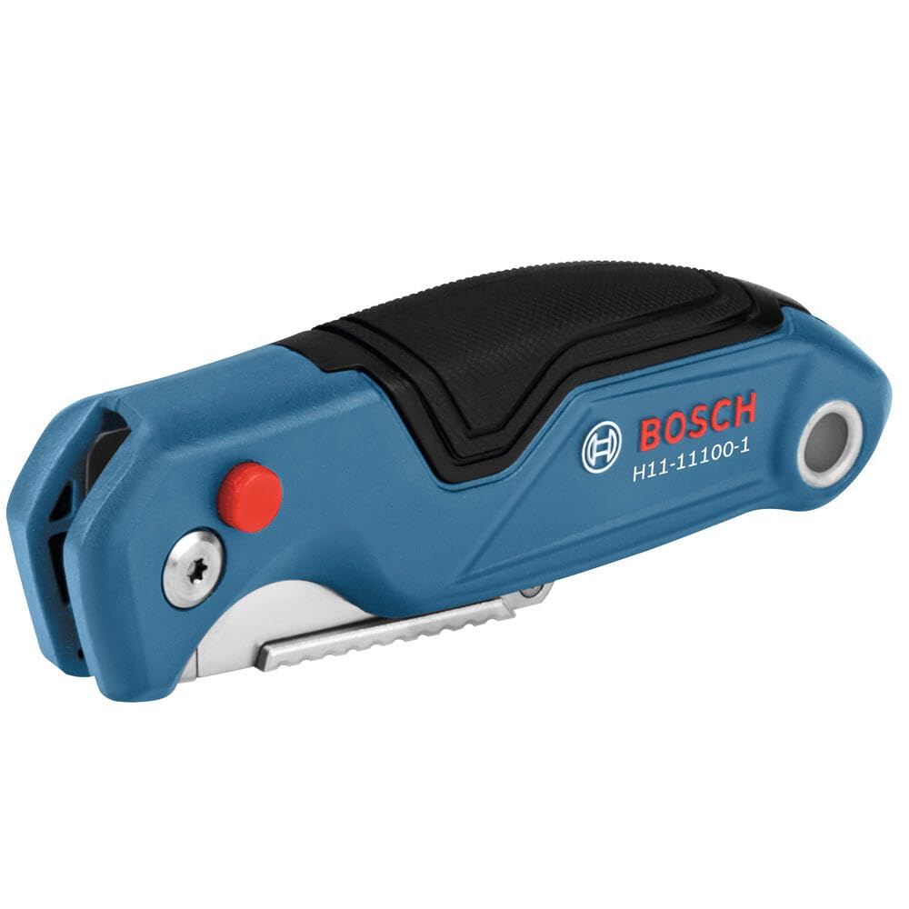 Bosch H11-14100-1 2-Piece Utility Knife Set | Folding and Snap-Off Knives with Robust Design, Integrated Blade Storage, and Belt Clip - Includes 4 Blades