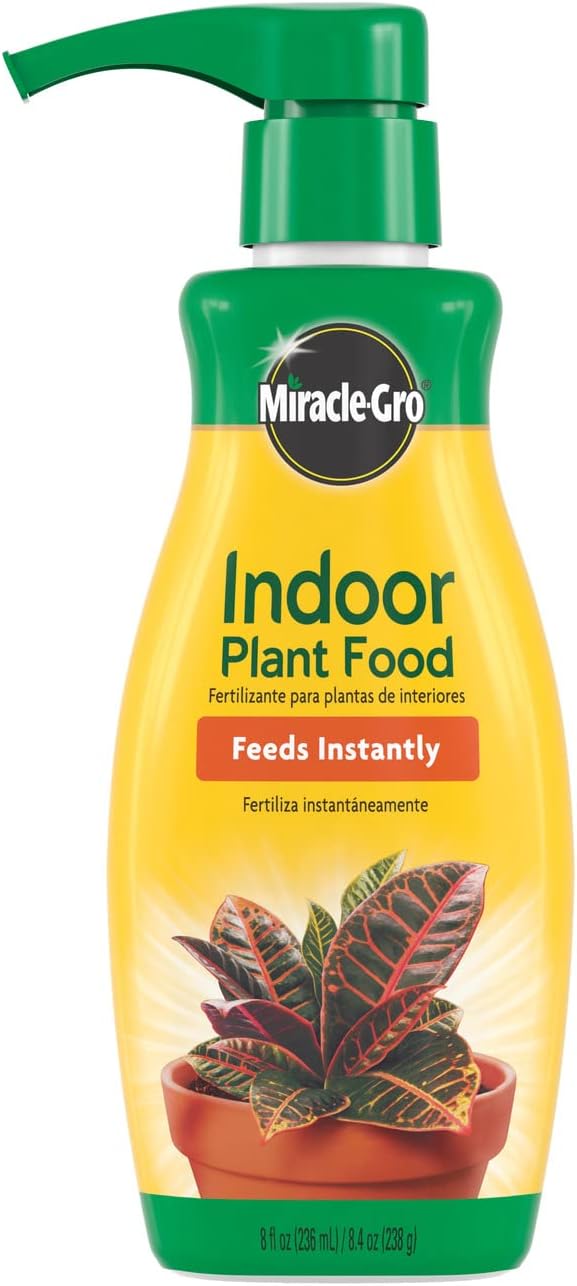 Miracle-Gro Indoor Plant Food, Liquid Plant Food for Houseplants, Snake Plants, Peace Lilies, Flowers, Vegetables, Herbs and More, 8 oz., 2-Pack