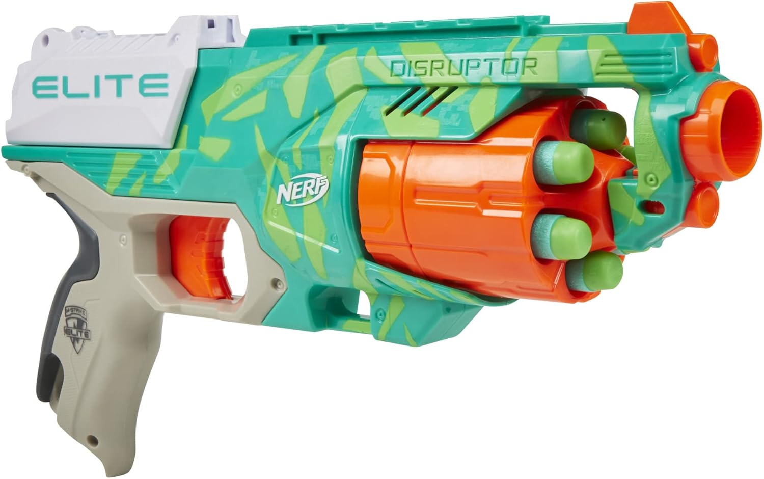 NERF Elite Disrupter Blaster - 6-Dart Rotating Drum, Slam Fire, Translucent Red (Amazon Exclusive)