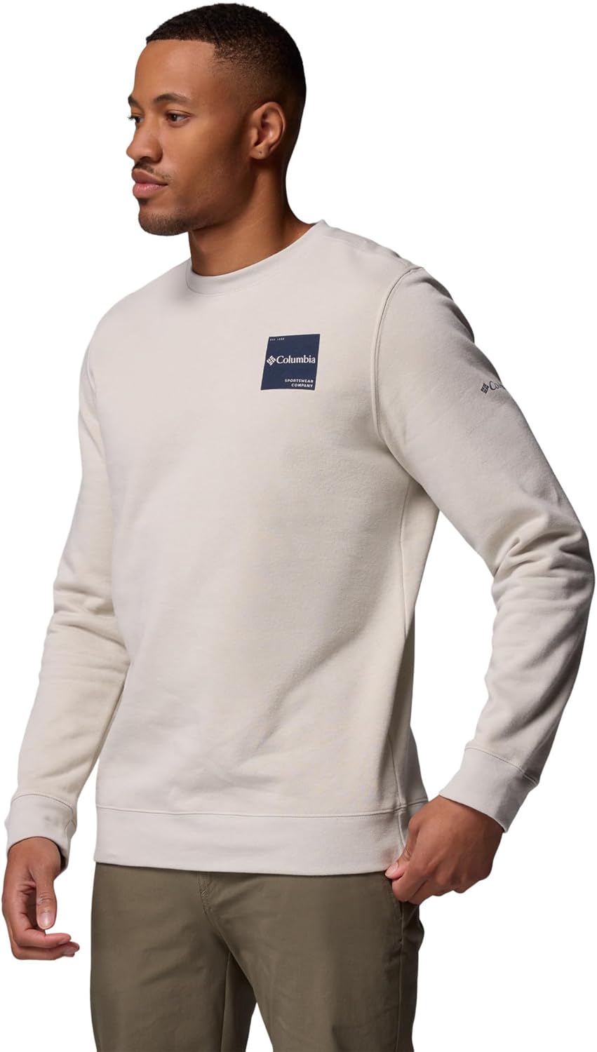 Columbia Mens Trek Crew, Dark Stone/Boxy Brand, Medium