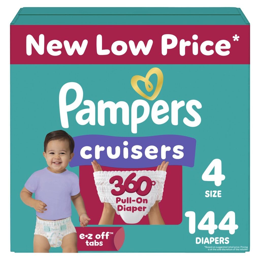 Pampers Diapers - Cruisers 360 - Size 5, 128 Count, Babyproof up to 100% Leakproof Pull-On Diaper