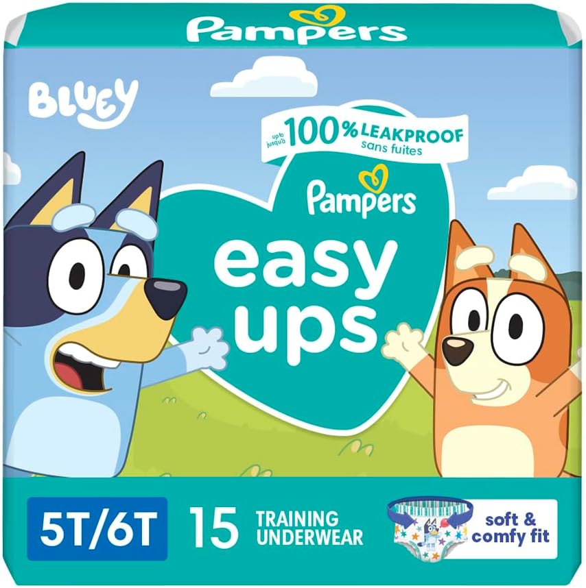 Pampers Training Pants - Easy Ups Boys & Girls Bluey - Size 5T-6T, 84 Count, Children's Potty Underwear (Packaging May Vary)
