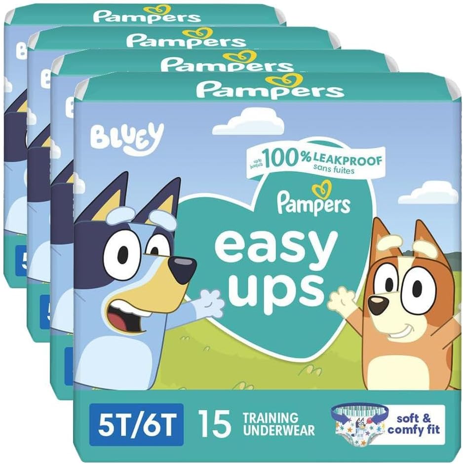 Pampers Training Pants - Easy Ups Boys & Girls Bluey - Size 5T-6T, 84 Count, Children's Potty Underwear (Packaging May Vary)