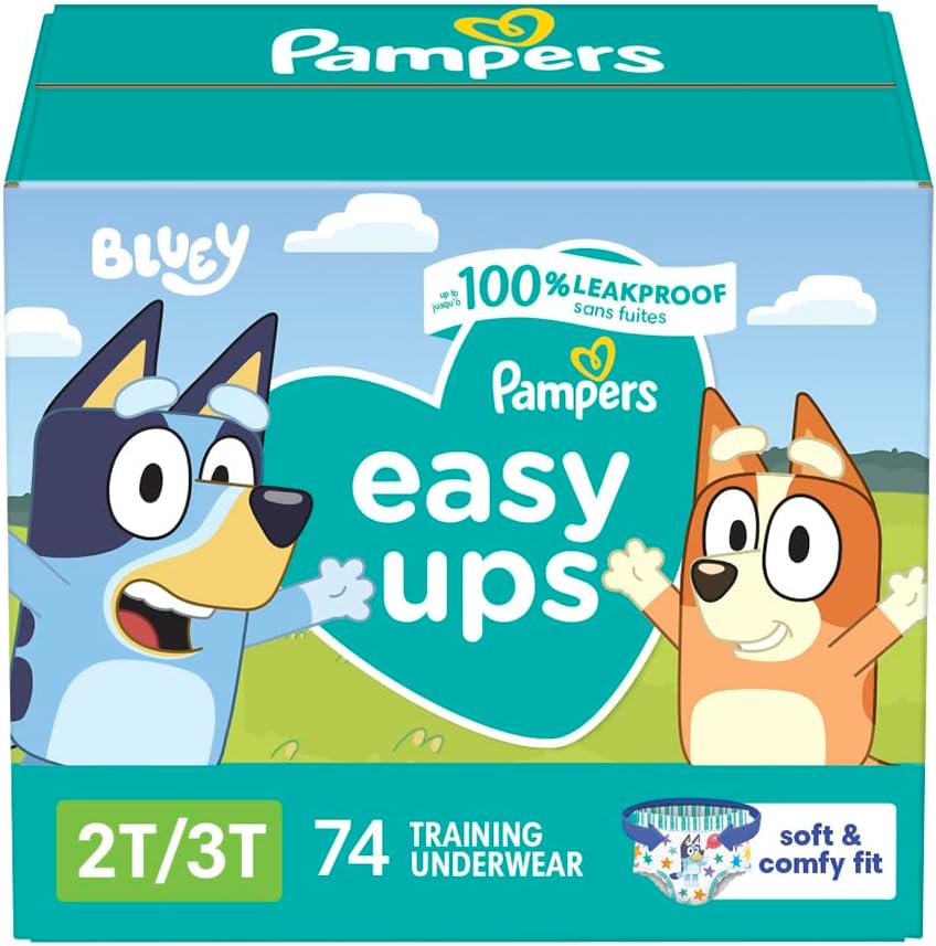 Pampers Training Pants - Easy Ups Boys & Girls Bluey - Size 5T-6T, 84 Count, Children's Potty Underwear (Packaging May Vary)