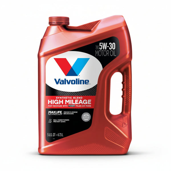 Valvoline High Mileage with MaxLife Technology SAE 5W-30 Synthetic Blend Motor Oil 5 QT