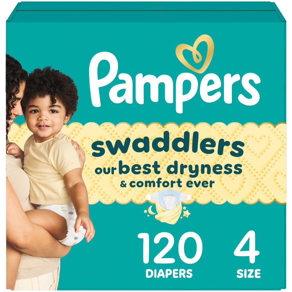 Pampers Swaddlers Diapers, Size 5 (20-37 lbs), 132 Count, Absorbent, Keeps Baby Dry and Comfortable, Skin Safe Disposable Baby Diaper (Packaging May Vary)