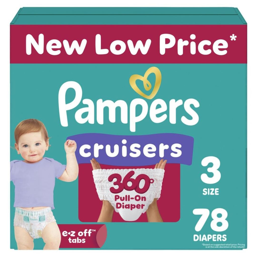 Pampers Diapers - Cruisers 360 - Size 5, 128 Count, Babyproof up to 100% Leakproof Pull-On Diaper