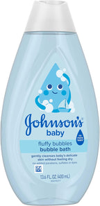Johnson's Baby Fluffy Bubbles Bubble Bath, No More Tears, Gently Cleanses Delicate Skin Without Feeling Dry, Hypoallergenic, No Added Parabens, Sulfates & Dyes, 13.6 fl. oz