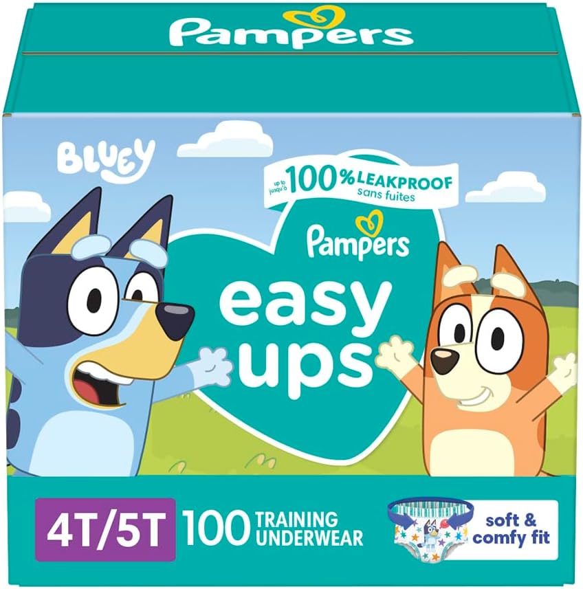 Pampers Training Pants - Easy Ups Boys & Girls Bluey - Size 5T-6T, 84 Count, Children's Potty Underwear (Packaging May Vary)