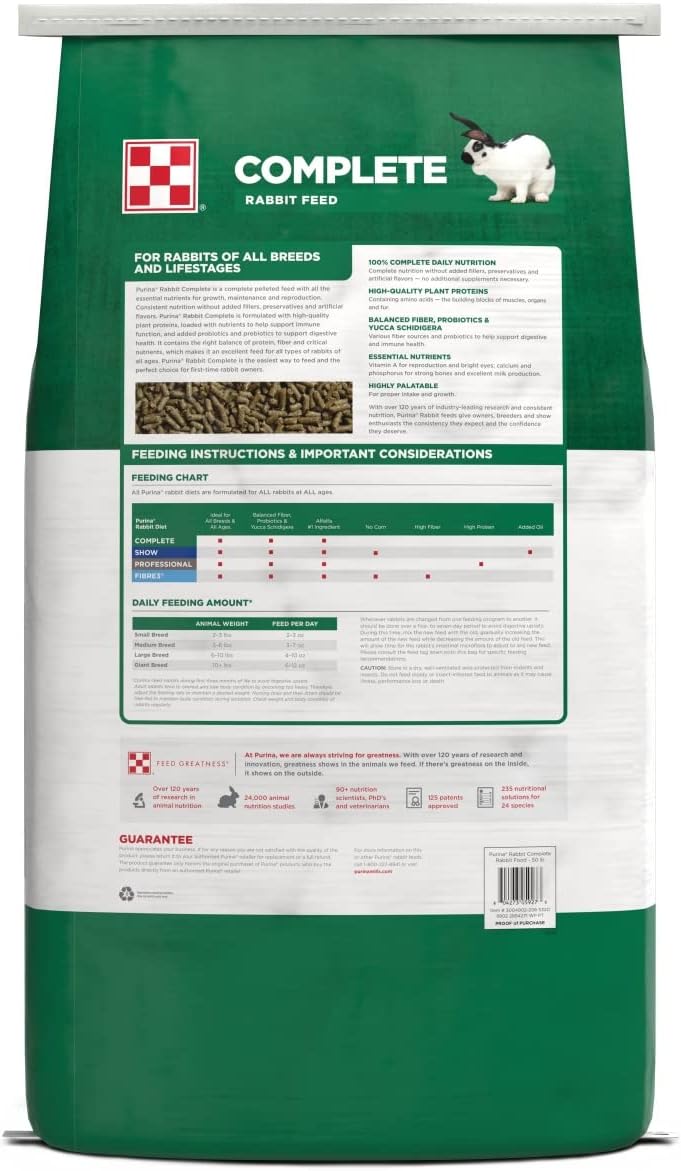 Purina Rabbit Food Complete Pellets, 25 lb