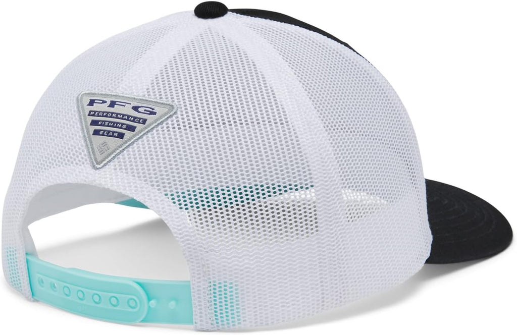 Columbia Unisex Unisex PFG Fish Flag Mesh Snap Back Hat, Black/White, One Size