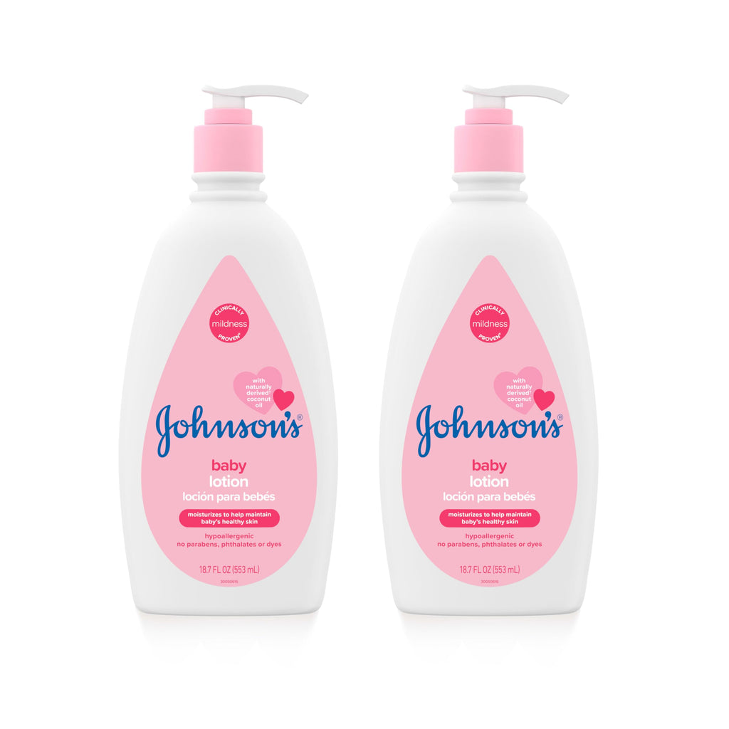 Johnson's Baby Lotion with Coconut Oil, Aloe Vera & Vitamin B5, 72 HR Hydration, Skin Moisturizer, Hypoallergenic, Safe for Newborn, Protects From Dryness &; Strengthens Skin, 27.1 fl. oz