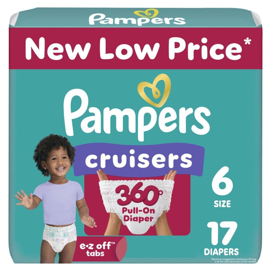 Pampers Diapers - Cruisers 360 - Size 5, 128 Count, Babyproof up to 100% Leakproof Pull-On Diaper