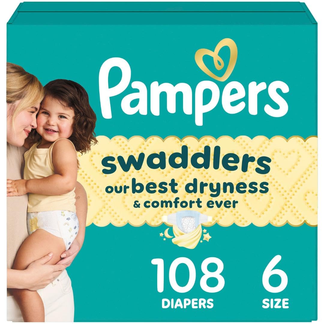 Pampers Swaddlers Diapers, Size 5 (20-37 lbs), 132 Count, Absorbent, Keeps Baby Dry and Comfortable, Skin Safe Disposable Baby Diaper (Packaging May Vary)