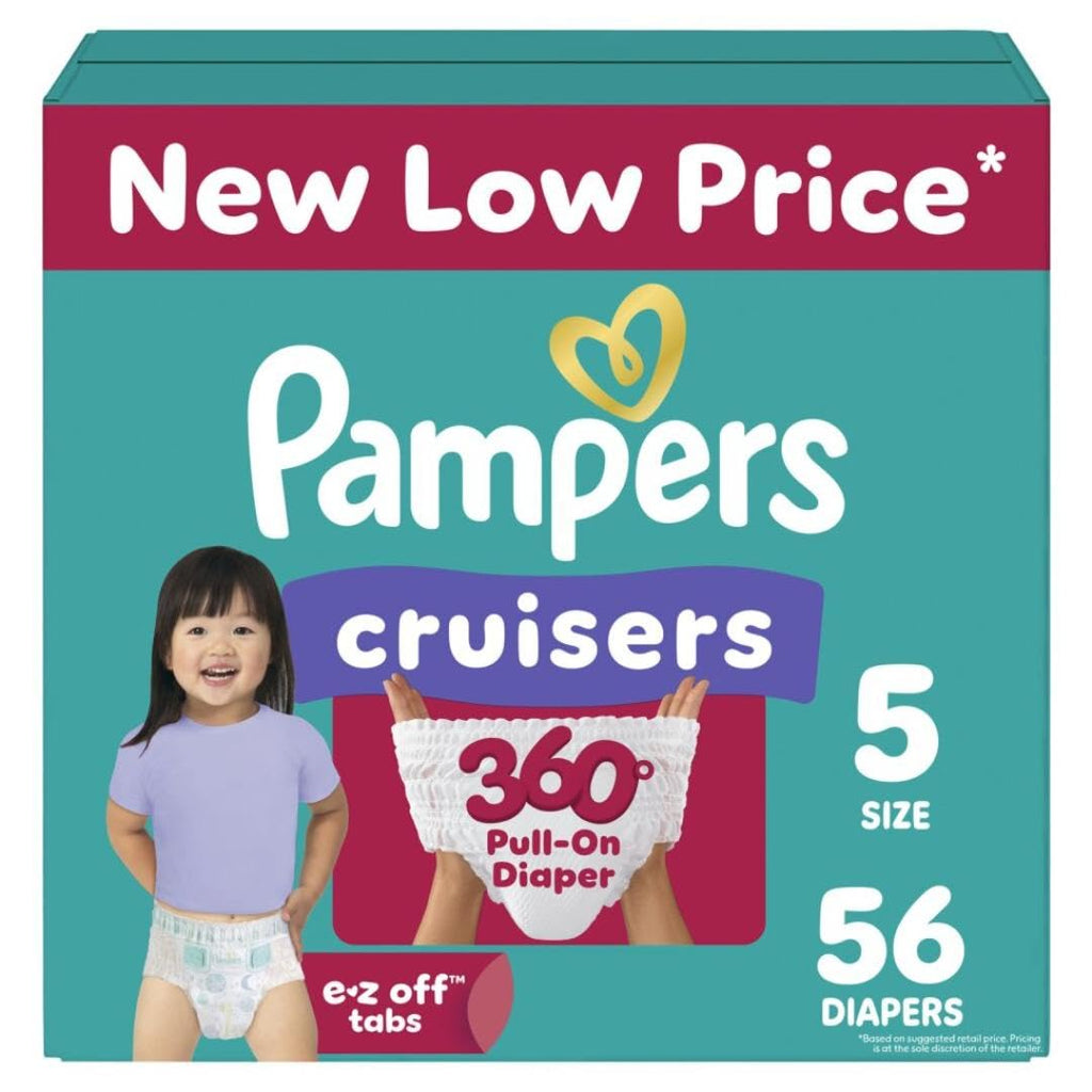 Pampers Diapers - Cruisers 360 - Size 5, 128 Count, Babyproof up to 100% Leakproof Pull-On Diaper