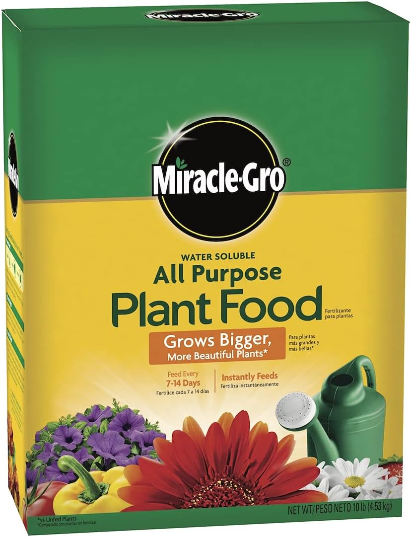 Miracle-Gro Water Soluble All Purpose Plant Food, For All Indoor or Outdoor Plants, Roses, Flowers, Vegetables, Houseplants, Trees, and Shrubs, 1.5 lbs