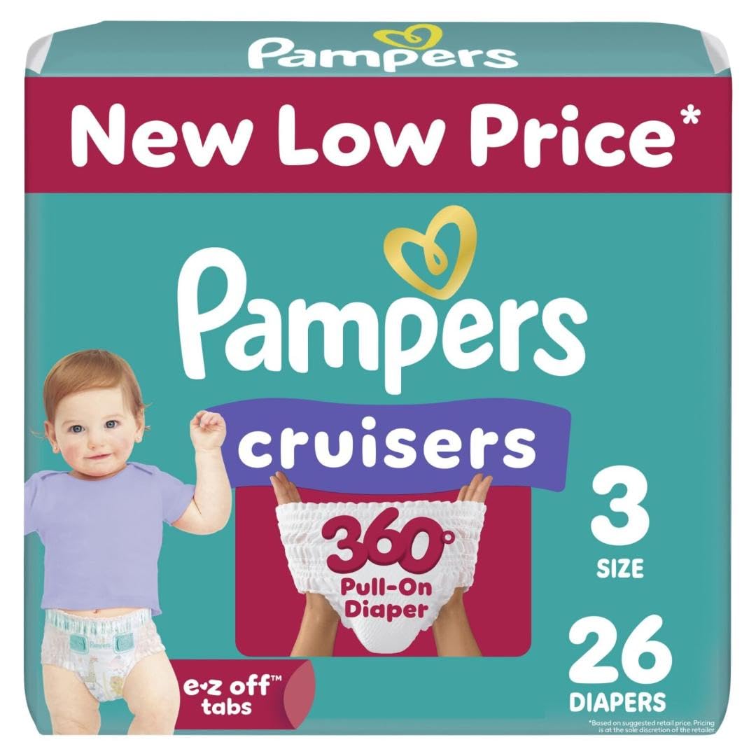 Pampers Diapers - Cruisers 360 - Size 5, 128 Count, Babyproof up to 100% Leakproof Pull-On Diaper