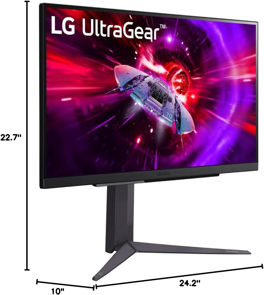LG 27GR83Q-B 27-inch UltraGear QHD (2560x1440) IPS Gaming Monitor, 240Hz, 1ms, DisplayHDR 400, G-Sync AMD FreeSync Premium, HDMI 2.1 DisplayPort, 4-Pole HP Out DTS GP:X, Tilt/Height/Pivot Stand, Black