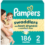 Pampers Swaddlers Diapers, Size 5 (20-37 lbs), 132 Count, Absorbent, Keeps Baby Dry and Comfortable, Skin Safe Disposable Baby Diaper (Packaging May Vary)