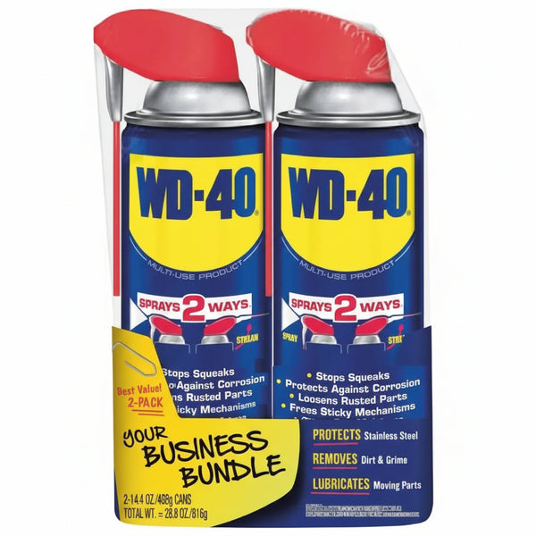 WD-40 Original Formula, Multi-Use Product with Smart Straw Sprays 2 Ways, 14.4 OZ [2-Pack]
