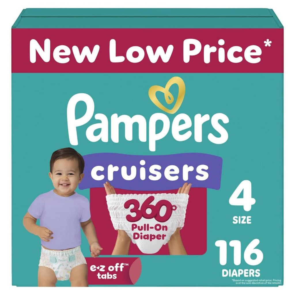 Pampers Diapers - Cruisers 360 - Size 5, 128 Count, Babyproof up to 100% Leakproof Pull-On Diaper