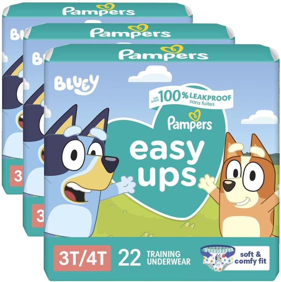 Pampers Training Pants - Easy Ups Boys & Girls Bluey - Size 5T-6T, 84 Count, Children's Potty Underwear (Packaging May Vary)