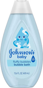 Johnson's Baby Fluffy Bubbles Bubble Bath, No More Tears, Gently Cleanses Delicate Skin Without Feeling Dry, Hypoallergenic, No Added Parabens, Sulfates & Dyes, 13.6 fl. oz