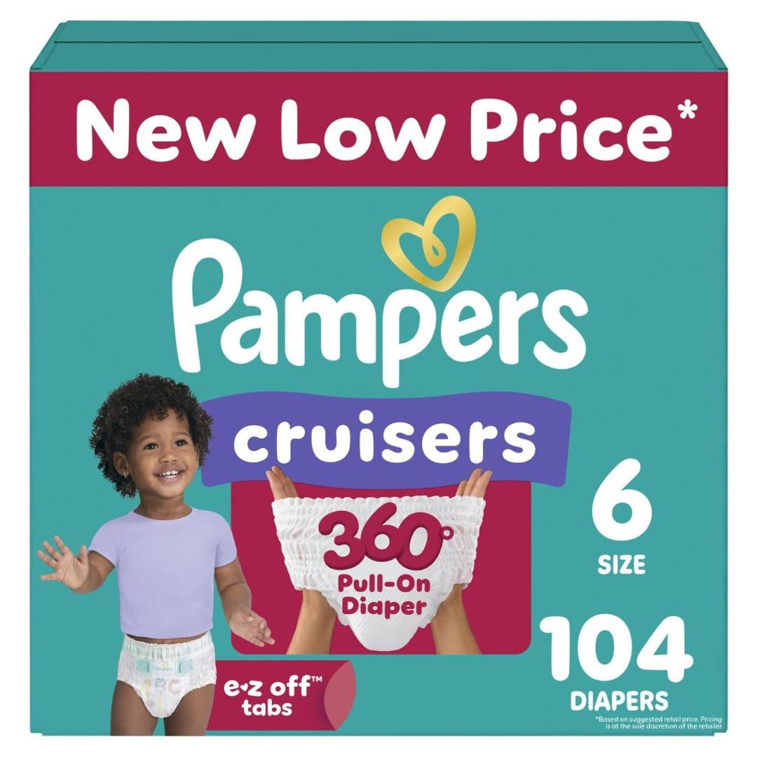 Pampers Diapers - Cruisers 360 - Size 5, 128 Count, Babyproof up to 100% Leakproof Pull-On Diaper