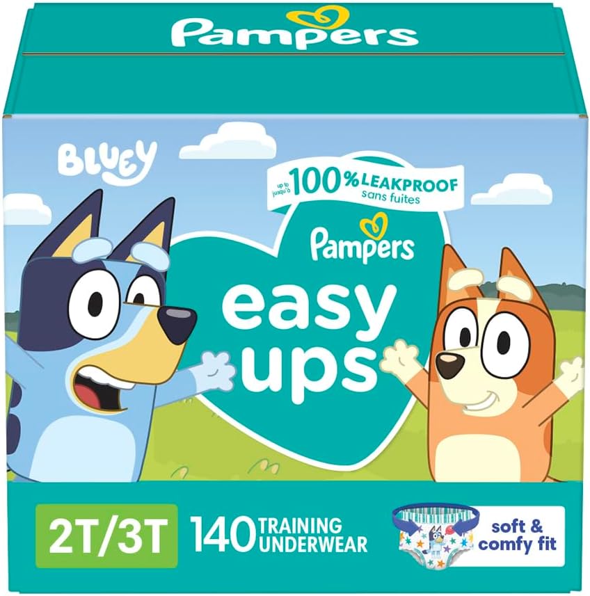 Pampers Training Pants - Easy Ups Boys & Girls Bluey - Size 5T-6T, 84 Count, Children's Potty Underwear (Packaging May Vary)