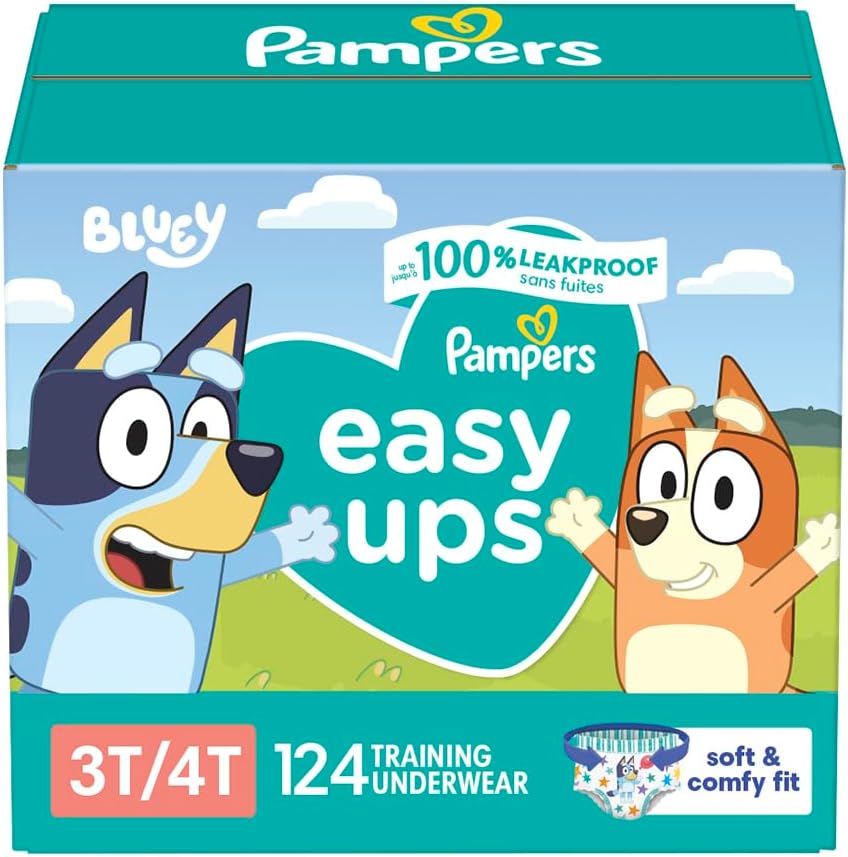 Pampers Training Pants - Easy Ups Boys & Girls Bluey - Size 5T-6T, 84 Count, Children's Potty Underwear (Packaging May Vary)