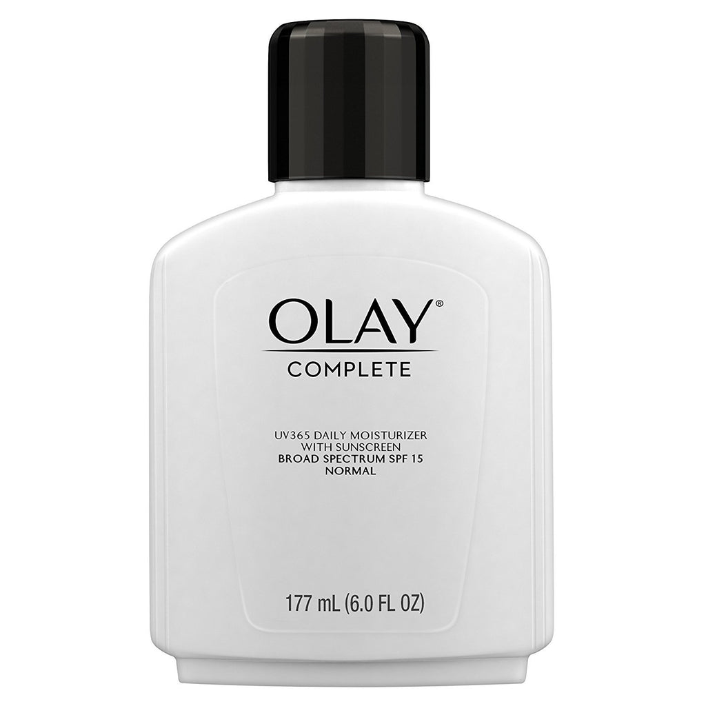 Olay Face Moisturizer, Complete with Sunscreen SPF 15, Daily Facial Lotion for Normal Skin, Lightweight Hydrating Broad Spectrum Sun Protection - Vitamin C, E, and Niacinamide - 6 Oz 2 Pack