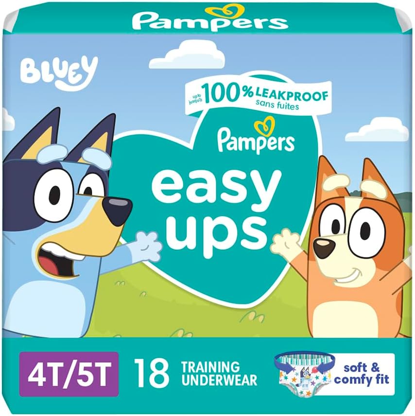 Pampers Training Pants - Easy Ups Boys & Girls Bluey - Size 5T-6T, 84 Count, Children's Potty Underwear (Packaging May Vary)