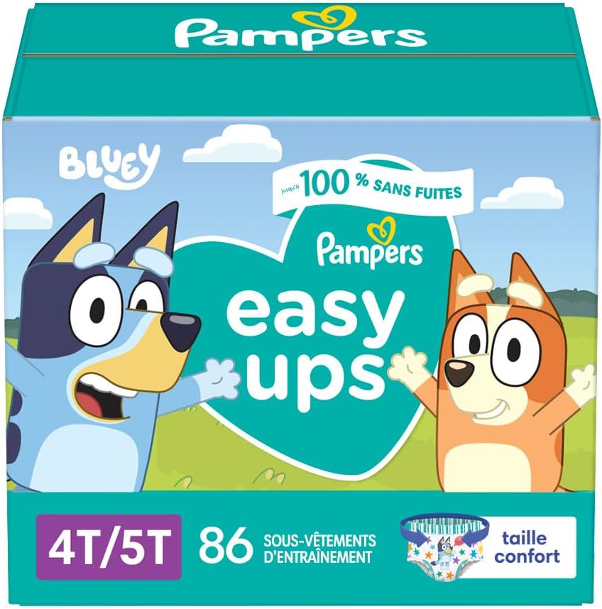 Pampers Training Pants - Easy Ups Boys & Girls Bluey - Size 5T-6T, 84 Count, Children's Potty Underwear (Packaging May Vary)