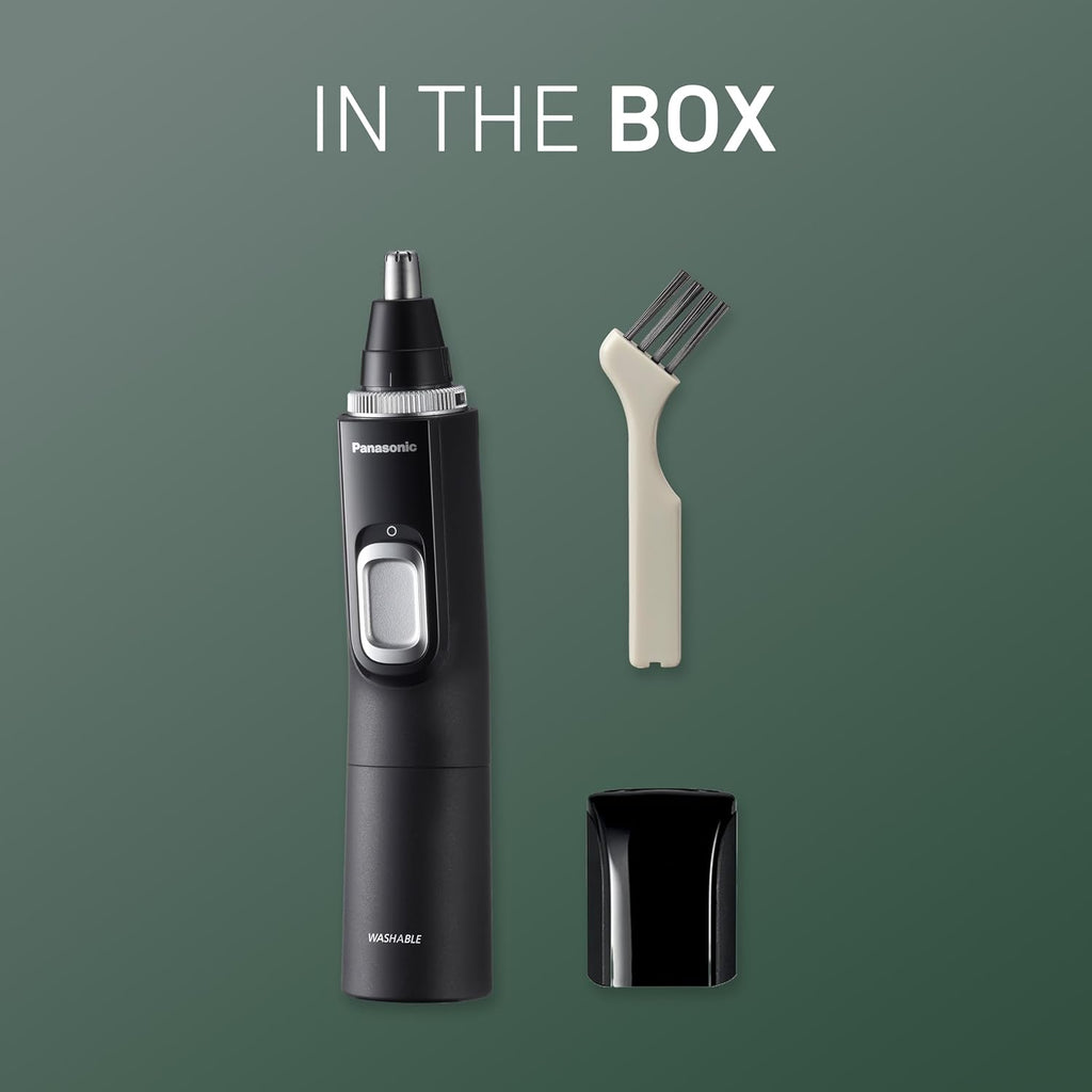 Panasonic Ear and Nose Hair Trimmer for Men with Vacuum Cleaning System, Powerful Motor and Dual-Edge Blades for Smoother Cutting, Wet/Dry – ER-GN70-K (Black)