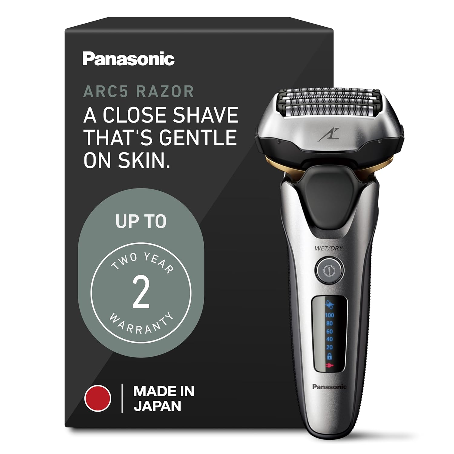 Panasonic Electric Razor for Men, Electric Shaver for Men, ARC5 with Premium Automatic Cleaning and Charging Station, Wet Dry Shaver, Cordless Razor, with Pop-Up Trimmer ES-LV97-K, Black
