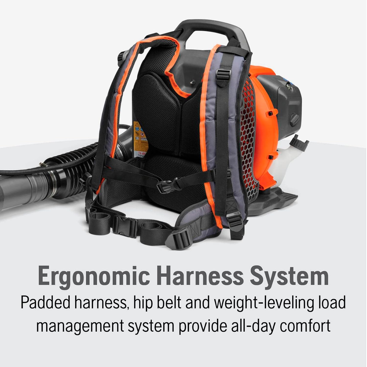 Husqvarna 150BT Gas Leaf Blower, 51-cc 2.16-HP 2-Cycle Backpack Leaf Blower, 765-CFM, 270-MPH, 22-N Powerful Clearing Performance and Ergonomic Harness System, 970466901