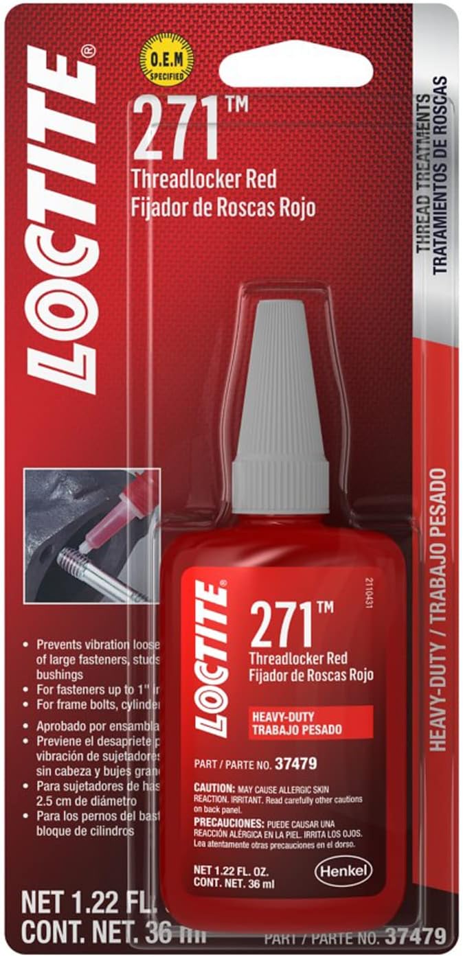 Loctite 37479 271 Red Heavy Duty Threadlocker Bottle - 36 ml